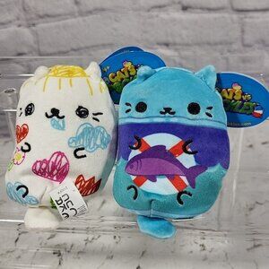 Cats VS Pickles 4” Mr Scribbles #249 Tina Tuna #493 Bean Bag Plush Lot of 2